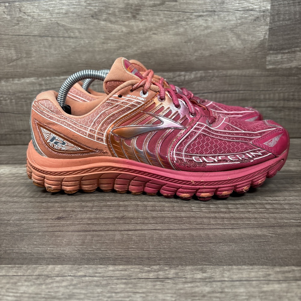 Brooks Glycerin 12 Pink Orange Womens US Size 7.5 1201601B697 Running Shoes